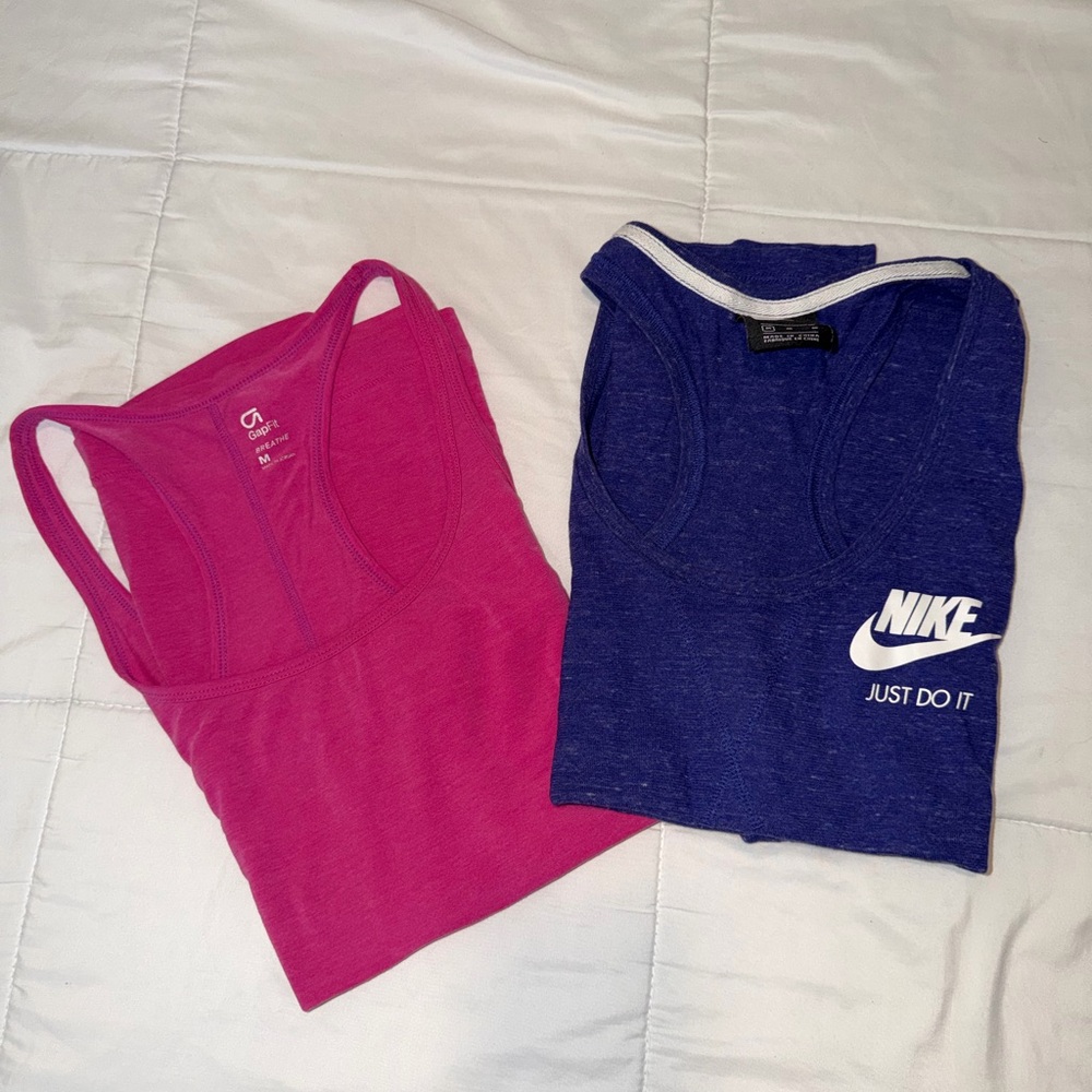 Bundle of 2 Racerback Tanks Nike and Gap fit